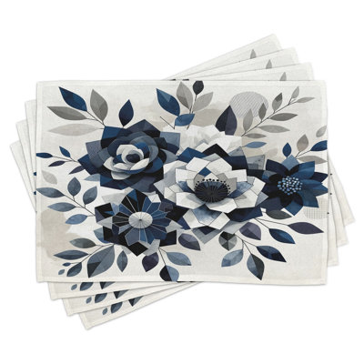 Polyester Dark Petrol Blue Coconut Rectangle Placemat