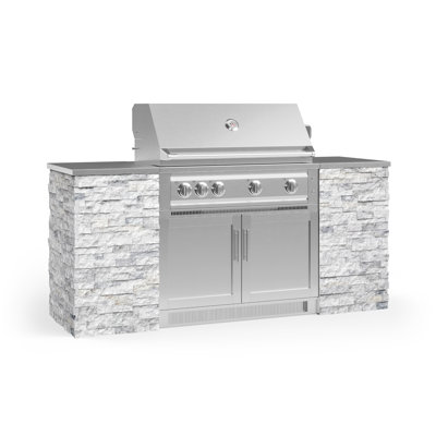 Outdoor Kitchen Signature Series 6 Piece Cabinet Set with 40 in. Propane Gas Platinum Grill -  NewAge Products, 68583