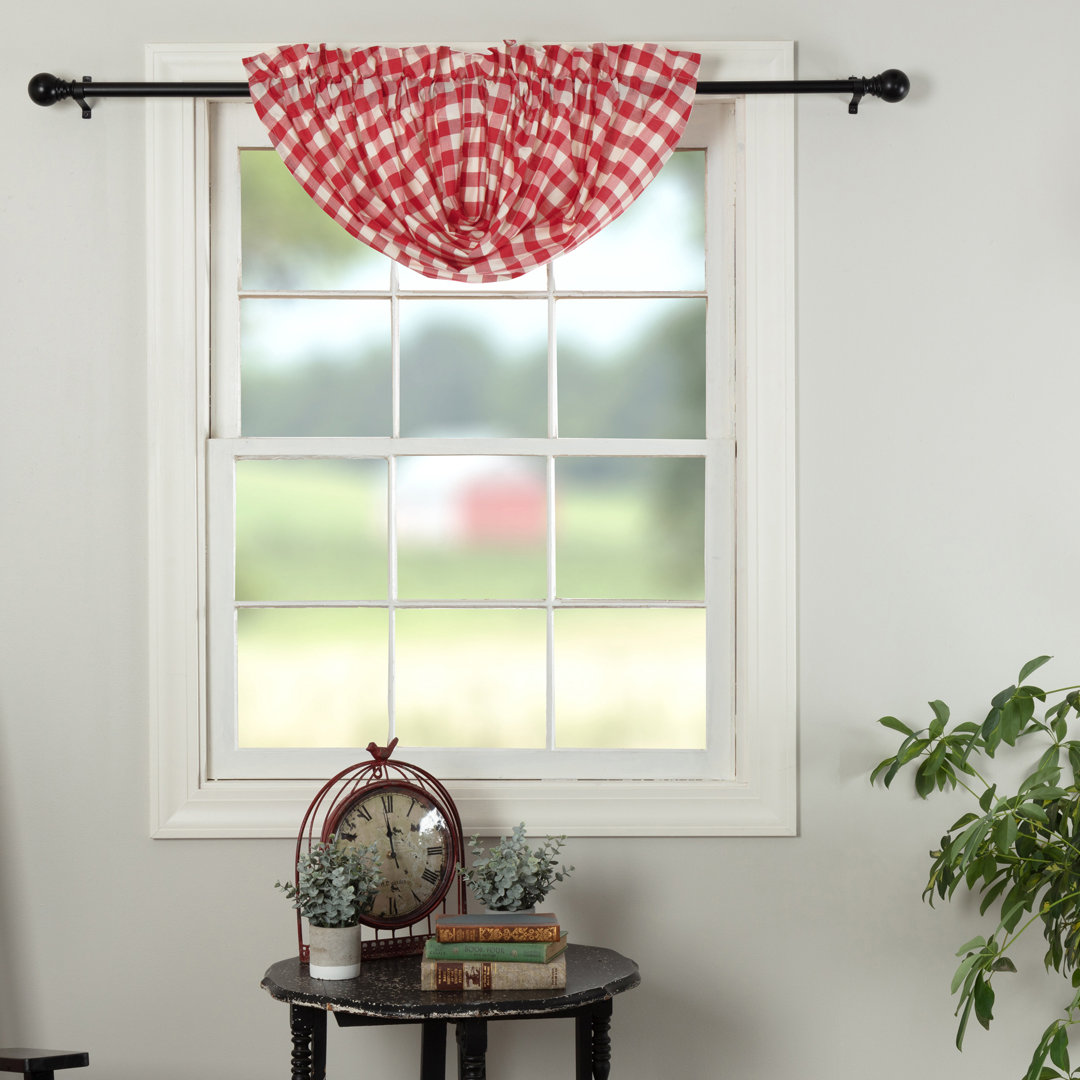 Annie Buffalo Check Plaid Cotton Balloon 60" Window Valance VHC Brands 