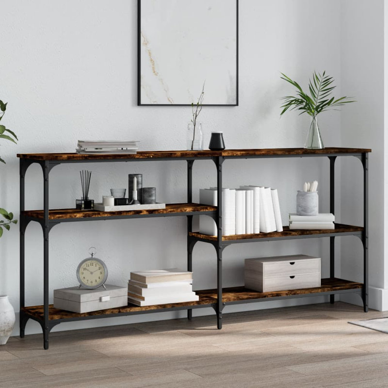 Console Table, 75cm H x 160cm W x 29cm D, Smoked Oak