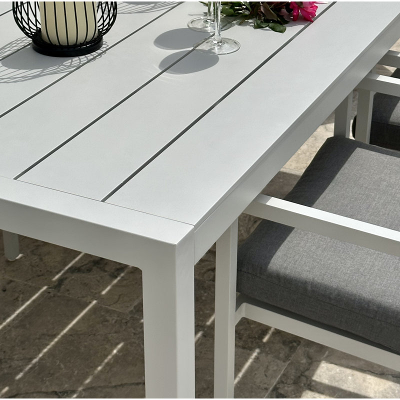 Ensemble repas d'extérieur rectangulaire L 72,05 po pour 6 personnes Zella, Blanc