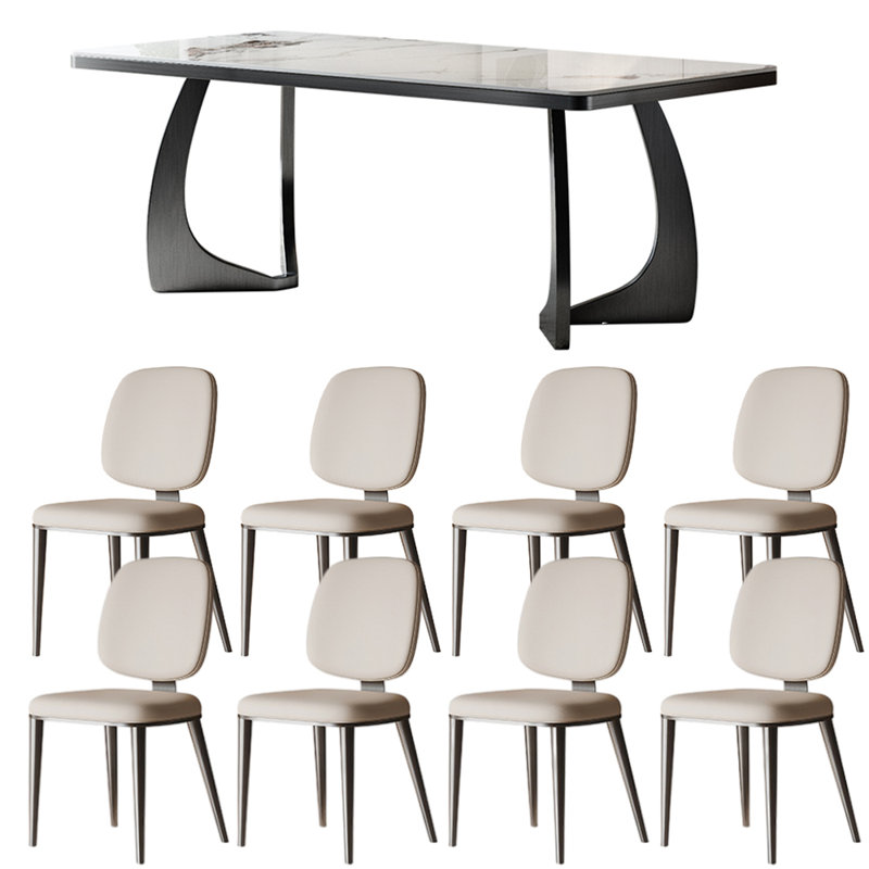 Ensembles de table rectangulaire minimaliste de style italien, H 29,53 po x L 70,87 po x l 35,43 po