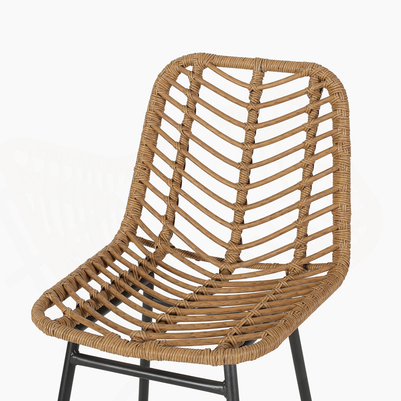 Tabourets de bar d'extérieur en osier (ensemble de 2)