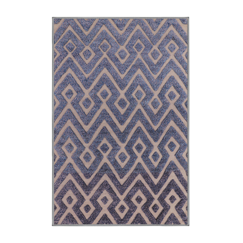 Tapis floral beige / bleu / mauve Leman, Rectangle 3 pi x 5 pi