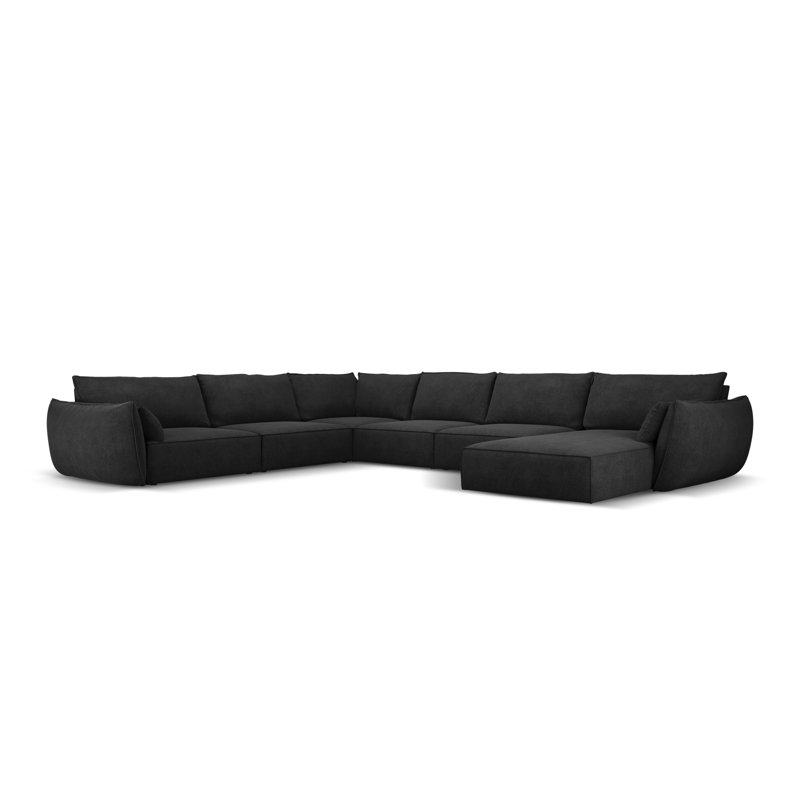 Lee-Ryan 8 Seater Large Corner Sofa , Black