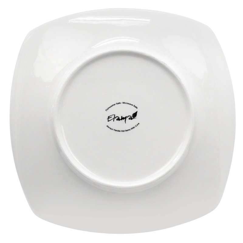 Latitude Run® 12 Piece Square Porcelain Large Dinner Plates in White