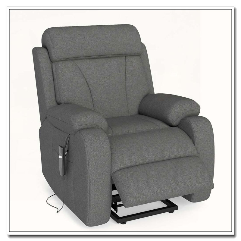 Power Lift Chair Recliner, Snowflake Velvet Fabric, Dark Gray