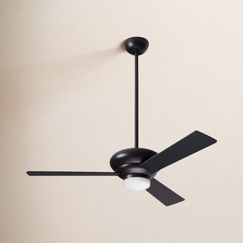 Altus LED Downrod Ceiling Fan, Dark Bronze, Black, Wall Control with Remote Handset (2-wire)