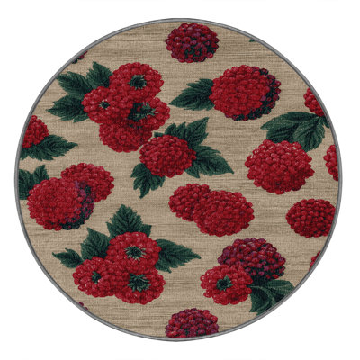 Washable Arbutus Berry Fruits Area Rug