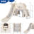 8 in 1 Large Toddler Slide w/Long Slope, Enclosed Steps, Telescope, Basketball Hoop, Tunnel-101189102