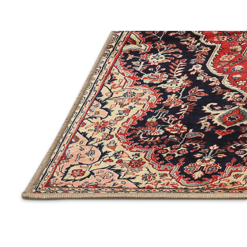 Tapis 100% traditionnel lavable à la machine 2547, Rectangle 8 pi x 10 pi