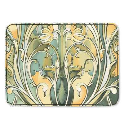Motif floral de tapis de bain décor de salle de bain Art Déco