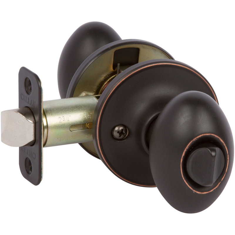 Callan Privacy (Bed & Bath) Oval Knob, Edged Oil Rubbed Bronze
