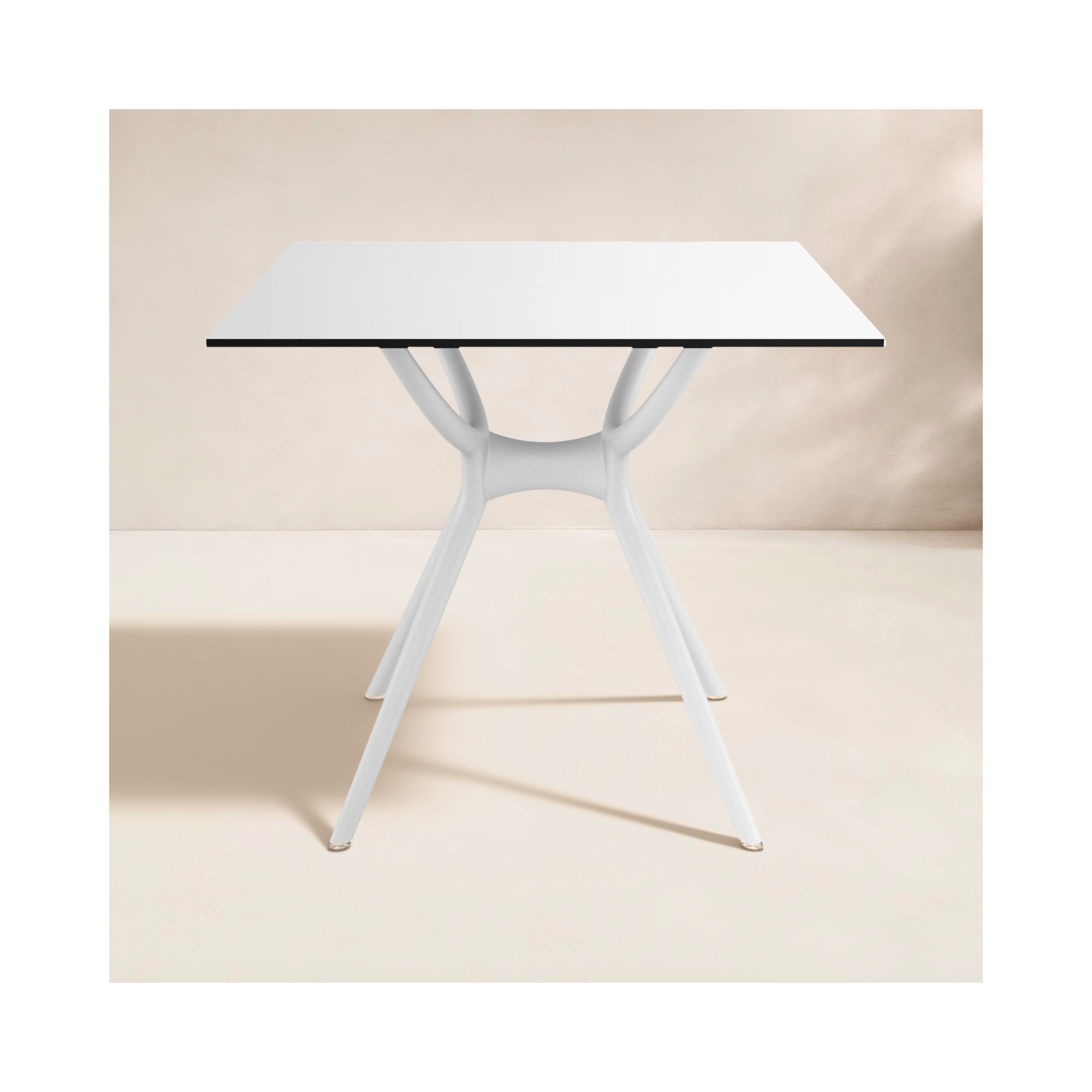 Farrah 31" W Square Patio Dining Table, White