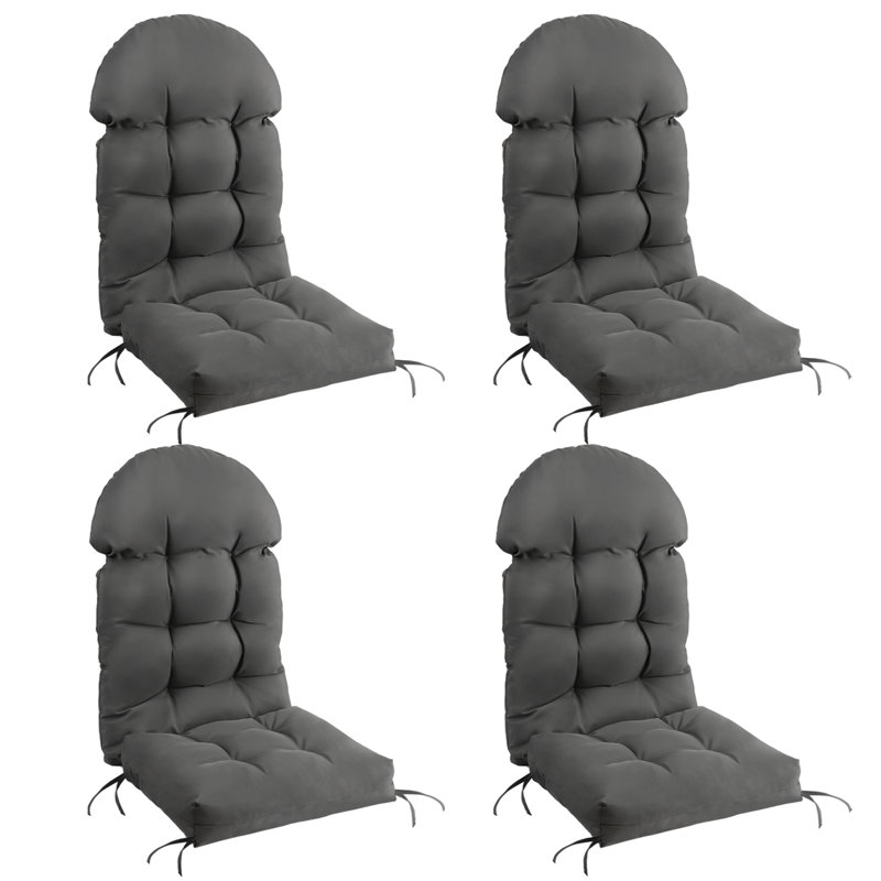4 PCS Outdoor Adirondack Chair Seat and Back Cushion, Gray
