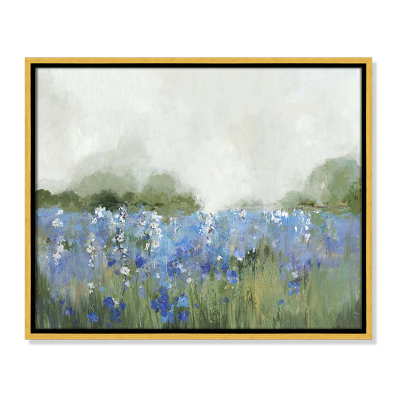 Meadows Bluebels Field " Meadows Bluebells Field " by Allison Pearce, 17.5" H x 21.5" W x 2" D, Gold Framed