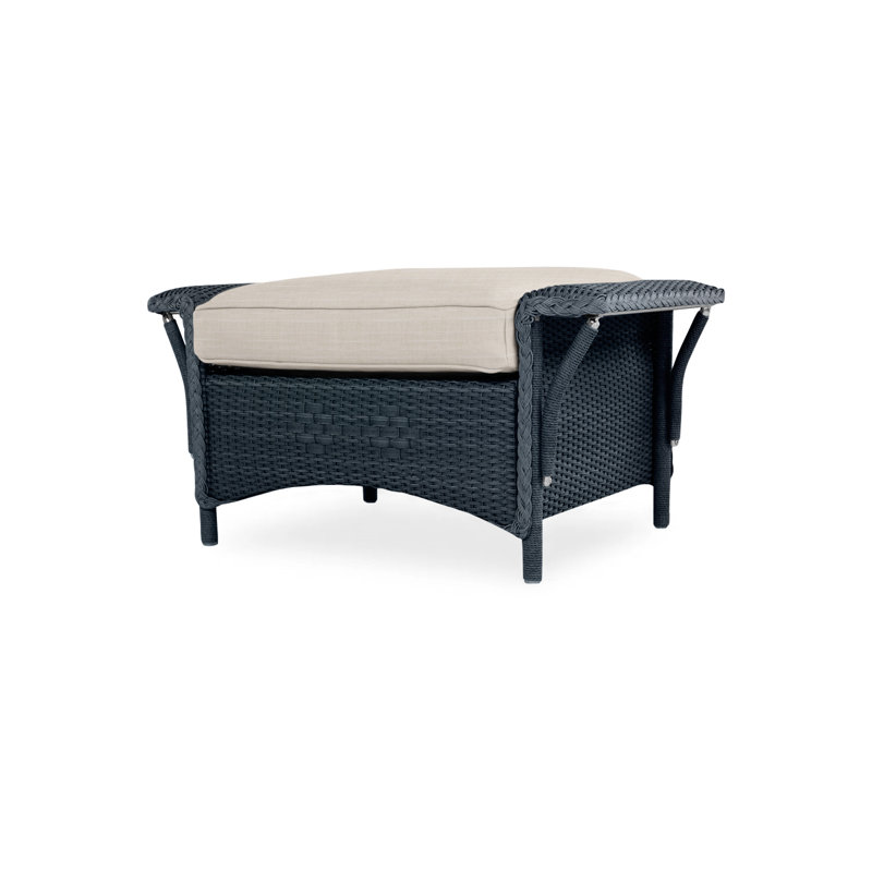 Nantucket Outdoor Ottoman, White, Rollo Linen