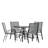 Elgin 5-Piece Rippled Glass Outdoor Patio Table Set with 4 Chairs by Flash Furniture-1609183236