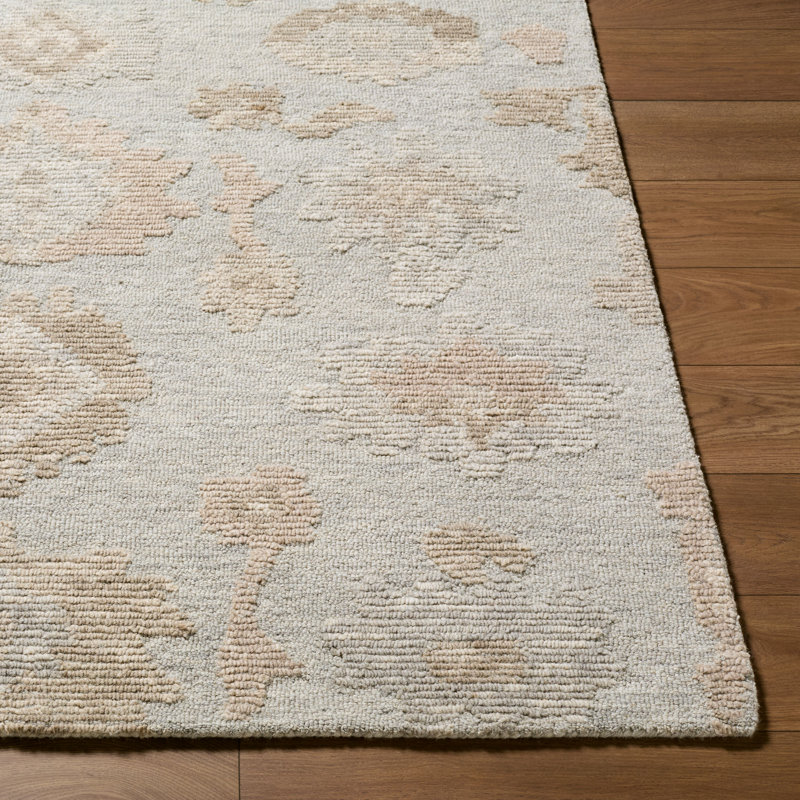 Tapis fait à la main Baku, Étain / grès / taupe, Rectangulaire 2 pi x 3 pi