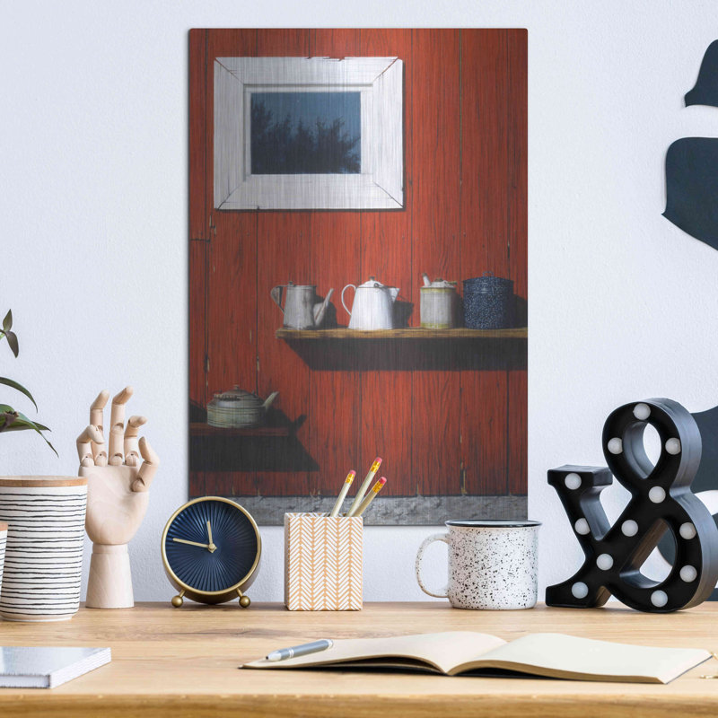 "Red Barn Antiques" par Cecile Baird, H 16 po x l 12 po
