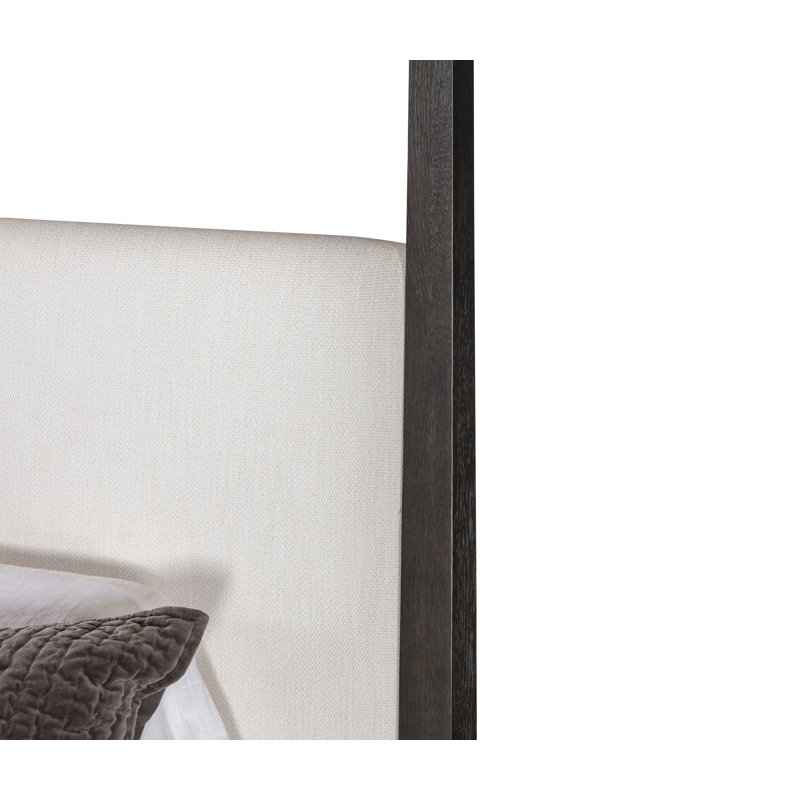 Cadence Upholstered King Canopy Bed, Mocha