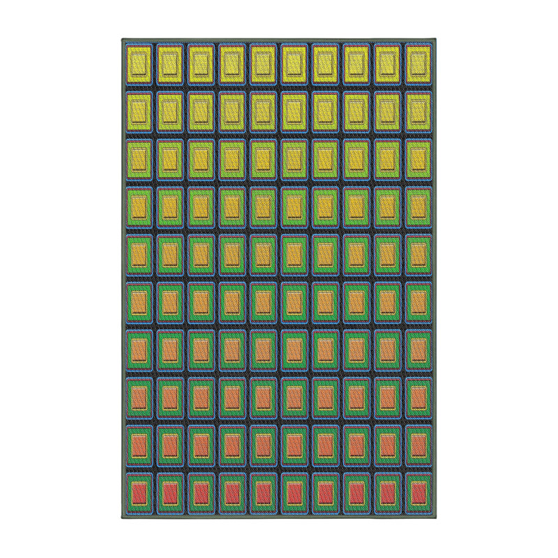 Tapis vert à motif géométrique Saito, Rectangle 5 pi x 7 pi