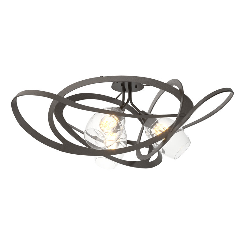 Plafonnier semi-encastré 3 lumières 37,2 po Nest, Bronze huilé