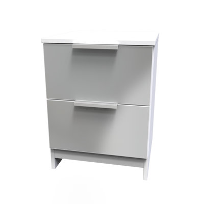 Fully Assembled Adrainne 2 Drawer Bedside Table