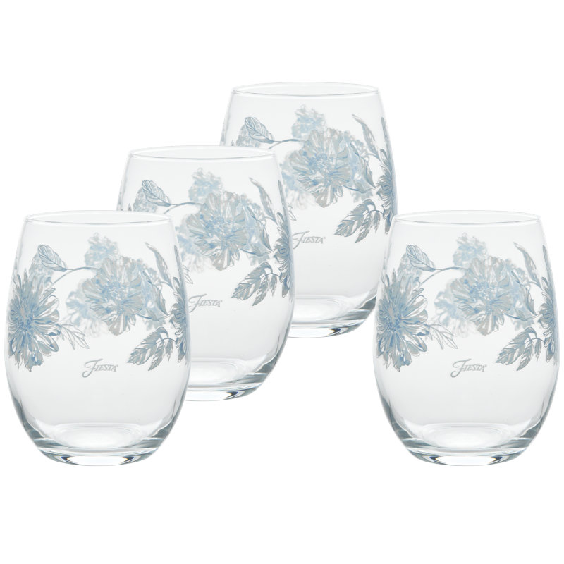 Ensemble de verres à vin sans pied 15 onces Fiesta Botanical Floral