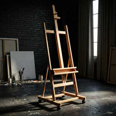 Epic Art Group Bestie H-Frame Studio Easel 70" to 96"H, Solid Birch