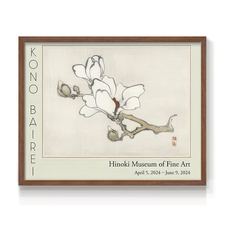 Barei Exposition Fleurs III - Reproduction encadrée - Restickable, H 16 po x l 20 po, Noyer