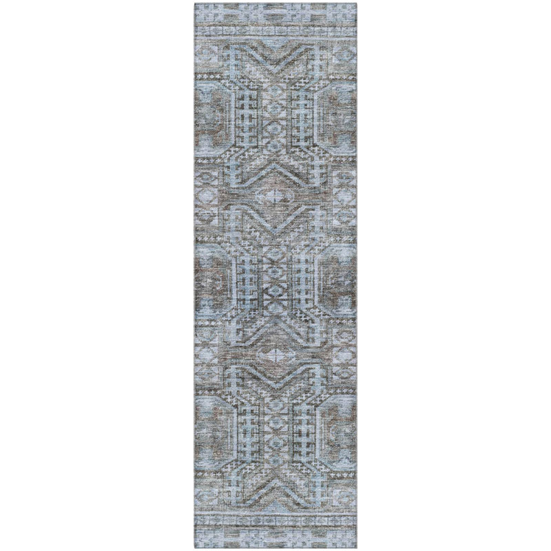 Premium Machine Washable Ashlynn Border Rug, Runner 2'3" x 7'6"