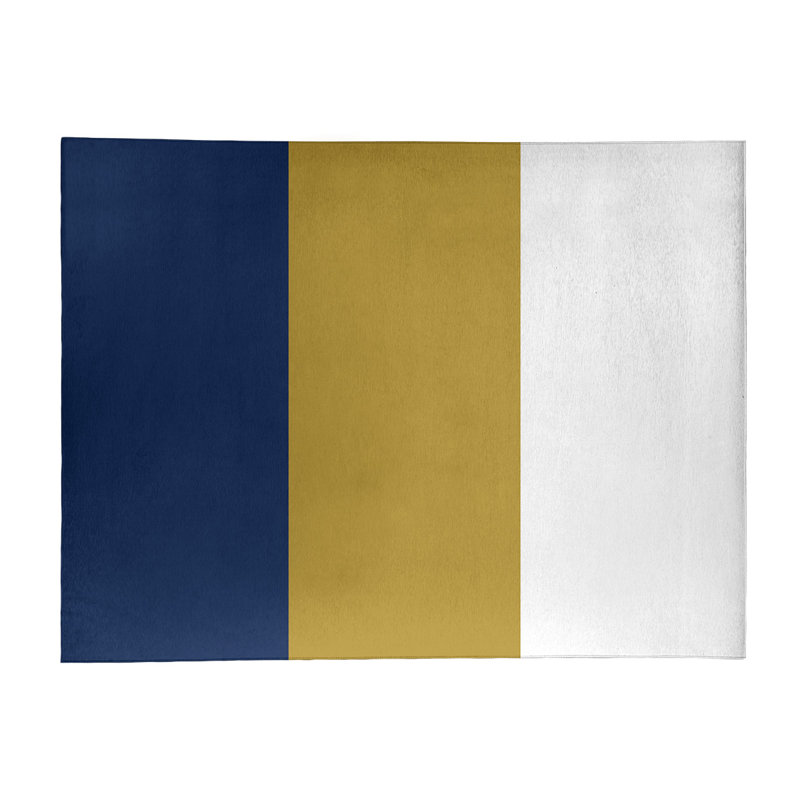 Tapis bleu marine/or/blanc à tissé plat Milwaukee, Rectangle 9 pi x 12 pi