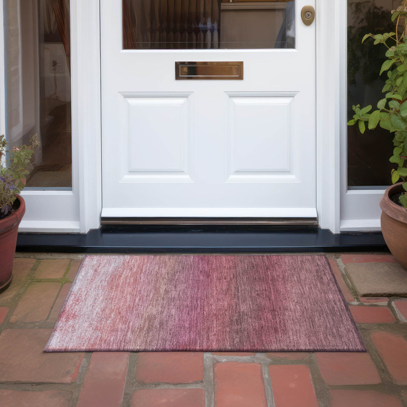 Machine Washable Indoor/Outdoor Xhevrie Red Rug, Rectangle 1'8" x 2'6"