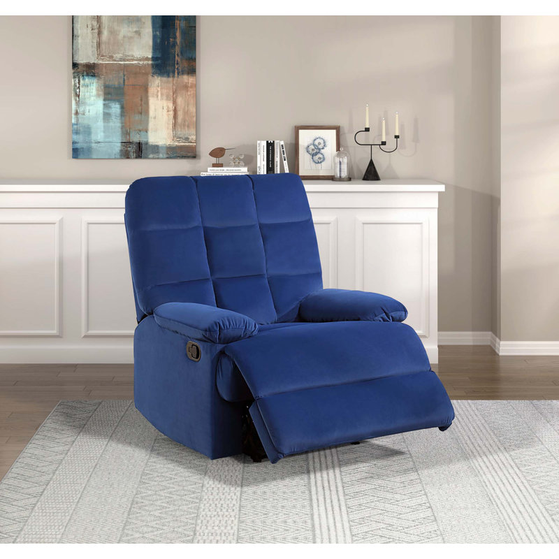 Fauteuil inclinable en velours, Bleu