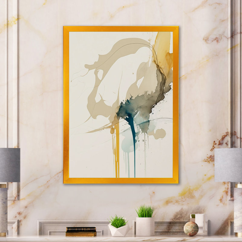 «Mustard Yellow Secrets VI», reproduction sur toile, H 20 po x l 12 po x P 1 po, Impression dorée sur toile encadrée