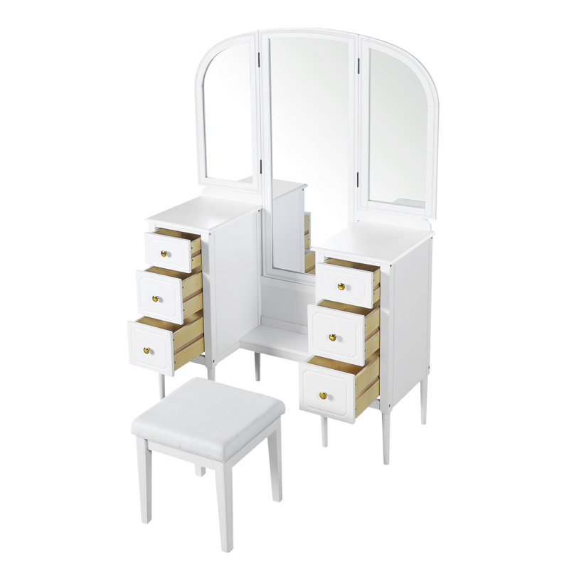 Meuble-lavabo antique avec miroir triple