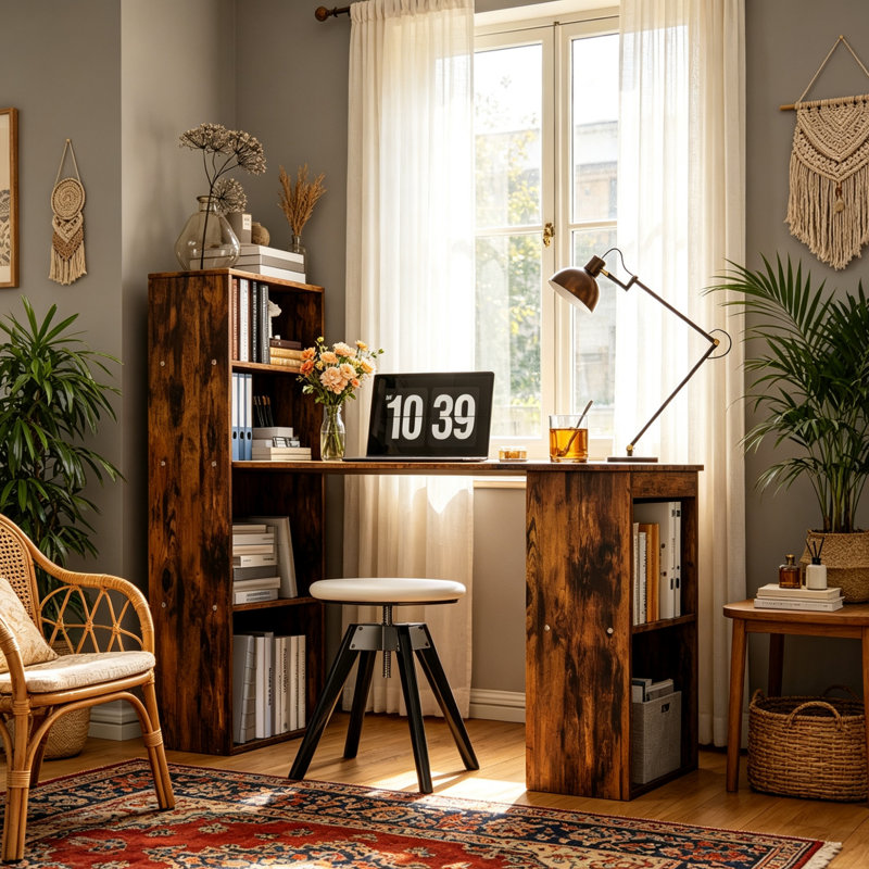 Particle Board / Chipboard Computer Desk, Rustic Brown