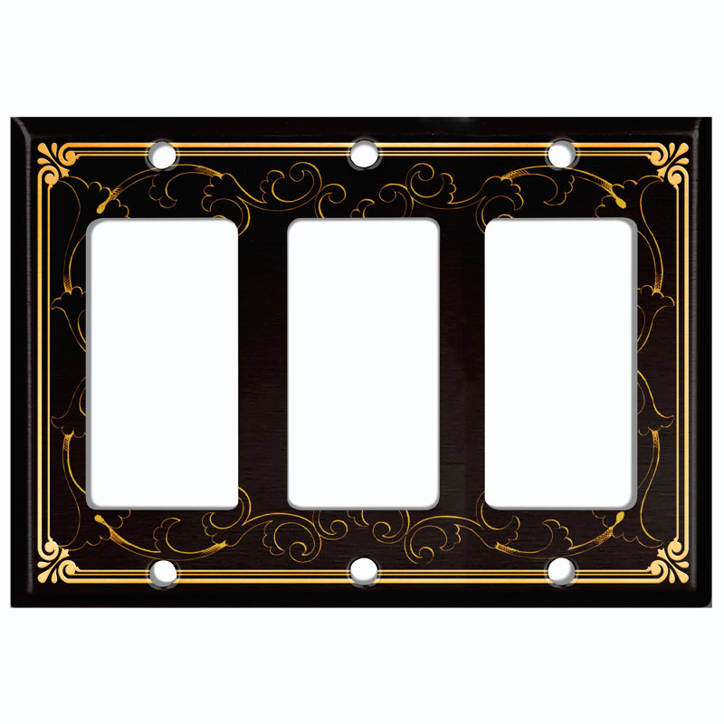 Patterned 3 - Gang Toggle Light Switch Standard Wall Plate