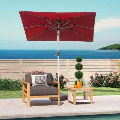 Rectangle Patio Umbrella With Crank Lift (Base Not Included)