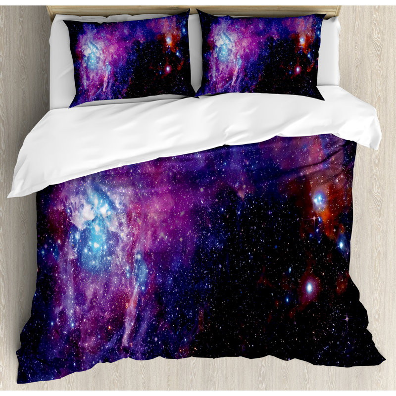 Galaxy Glam Polyester Abstract Duvet Cover, Queen