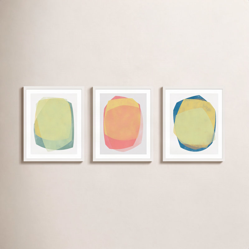 Eclipse 1-3 Painting by Jacques Pilon, 30" H x 72" W, White