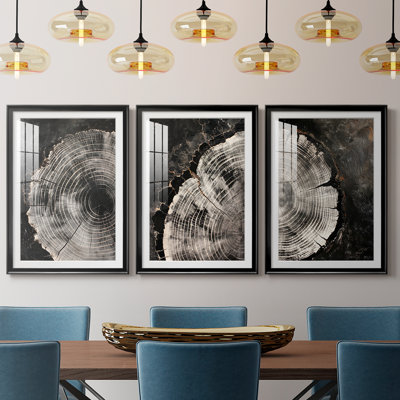 ABSTRACT Series CCXLIV  -Custom Framed  Premium Print W Matt - 3 Pieces