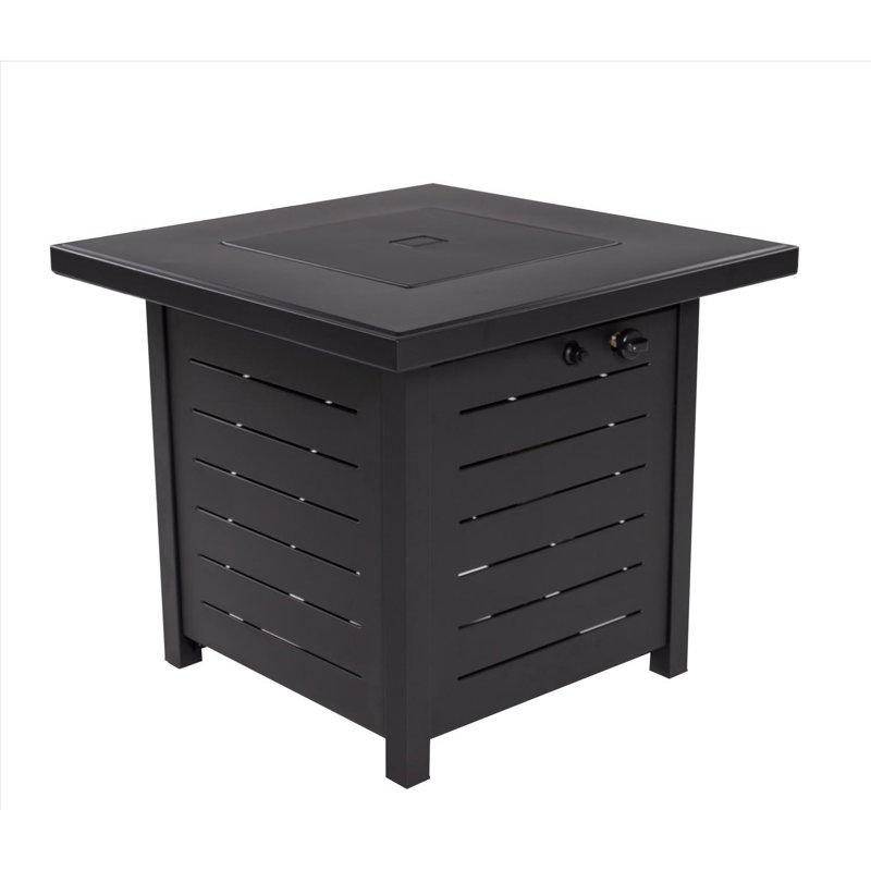 28 in. W Steel Square Propane Fire Pit