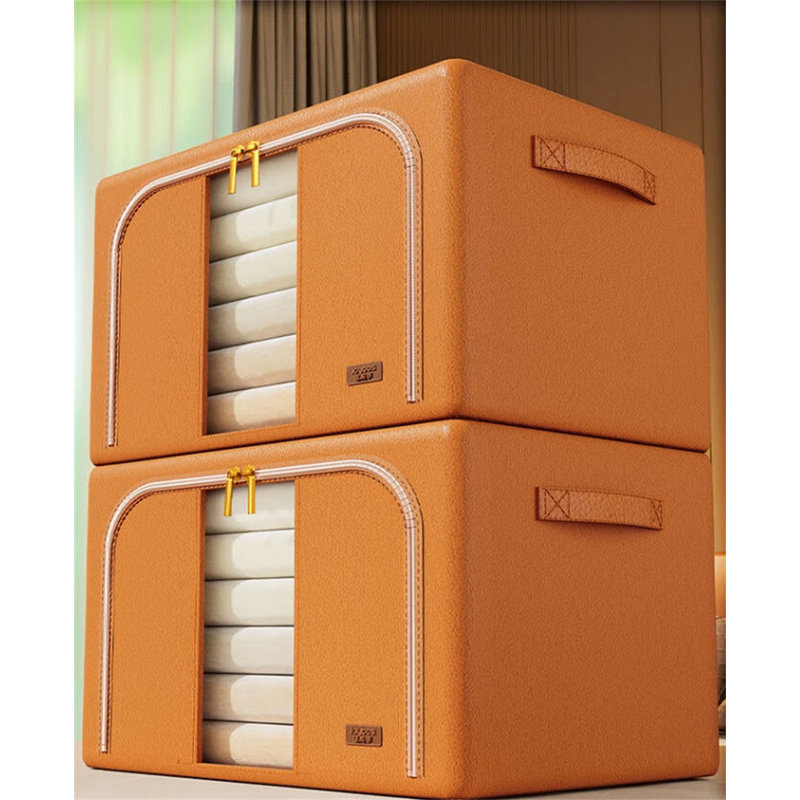 Caisse de vêtements en similicuir, Orange