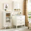 Armoire de rangement pour salle de bain, armoires à pharmacie pour salle de bain avec miroir, 2 portes, 2 tablettes réglables et 3 paniers de rangement en bois de style mural pour salle de bain