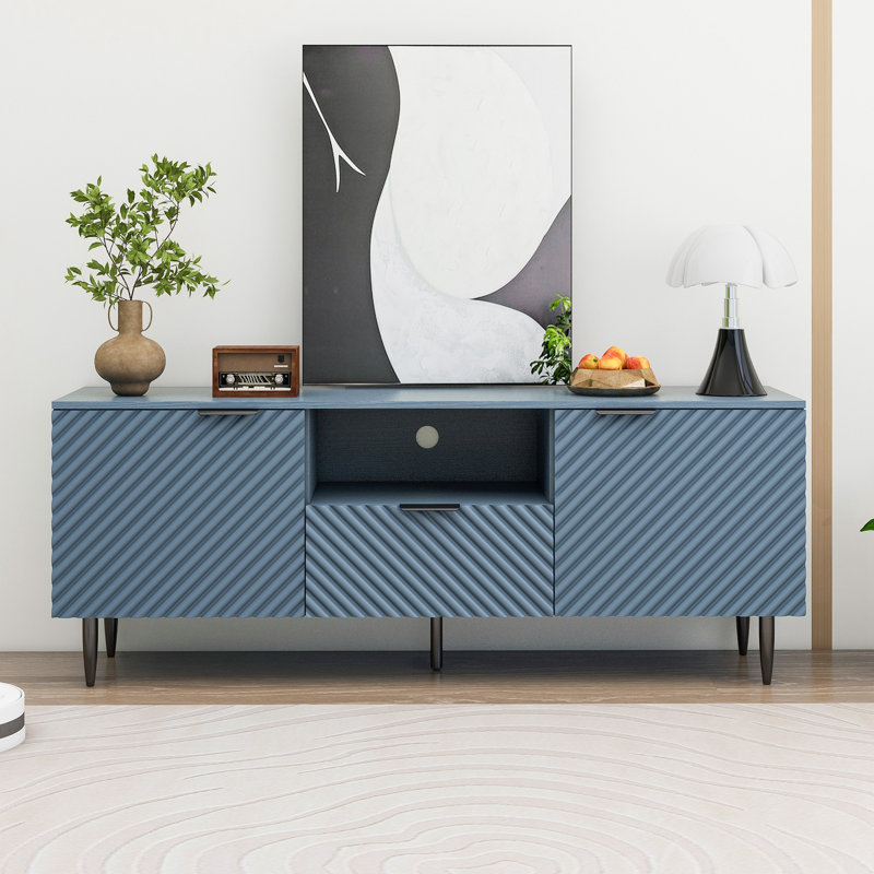 Crédence de rangement 59,06 po Stefana, Bleu