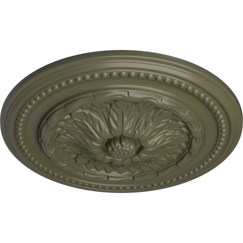 Médaillon de plafond Endurathane Chester, DE 15 3/4 po x P 1 7/8 po (convient aux auvents jusqu'à 2 1/4 po), fini acajou brossé peint à la main