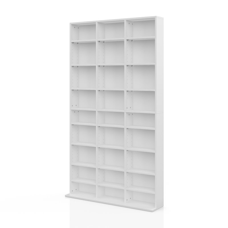 180cm H Media Shelves, White