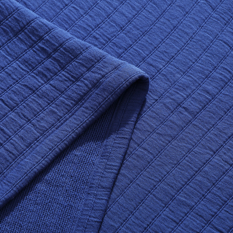 Couverture en coton Tommy Hilfiger Essential Weave, Bleu, Très grand lit